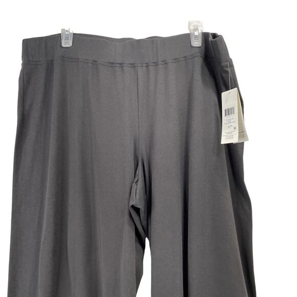 NEW Eileen Fisher Cotton Stretch Jersey cropped Wide Pants Sz XL Graphite - Picture 4 of 9